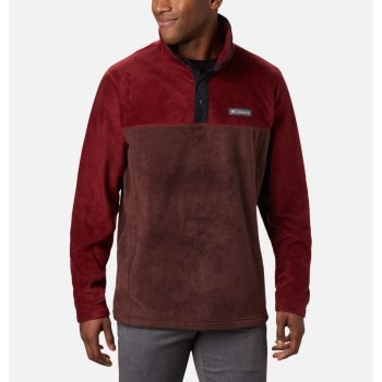 Columbia Pullover Heren, Steens Mountain Half Snap Fleece Tall Rood Zwart, 85JTEPQNX